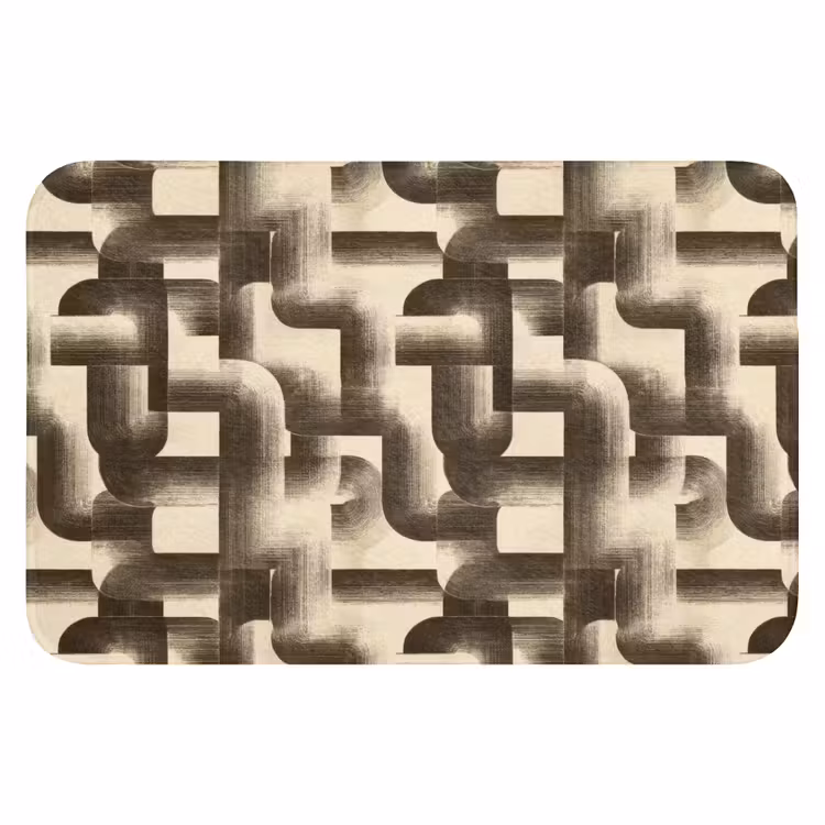 Abstract - Retro - Zwart WCmat klein 1009 -3d