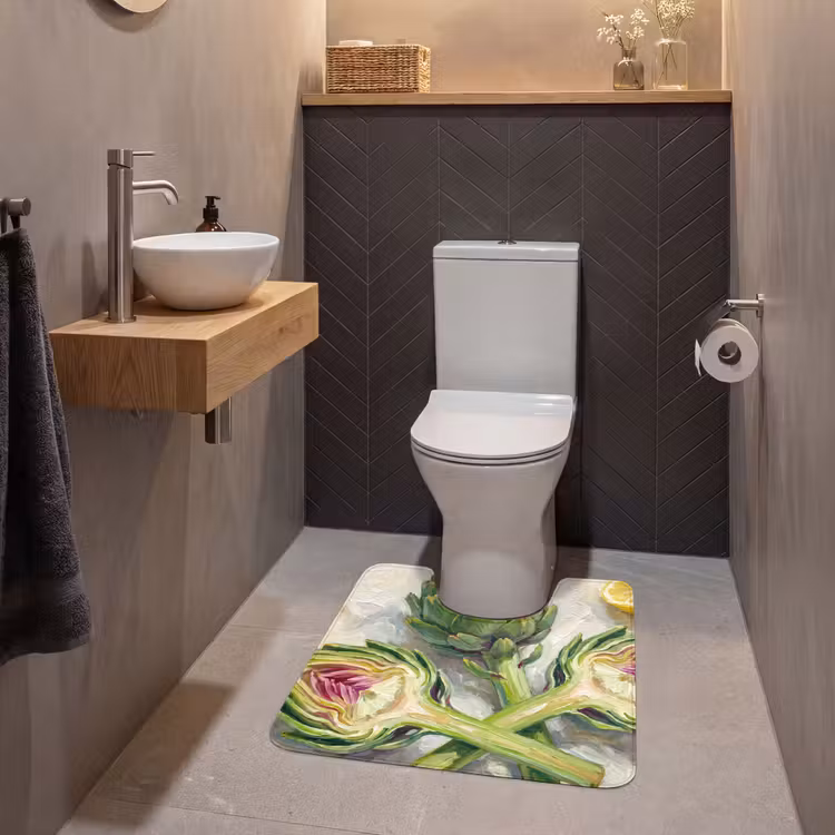 WC Mat - Artisjok - Citroen - Eten - Artisjok - Citroen - Eten WCmat U-uitsnede middel
