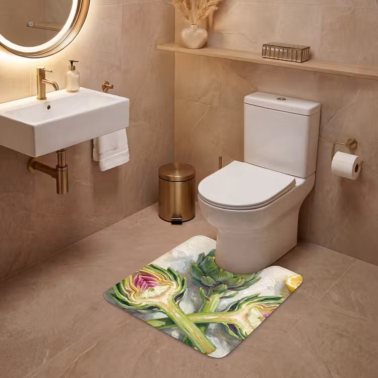 WC Mat - Artisjok - Citroen - Eten - Artisjok - Citroen - Eten WCmat U-uitsnede middel