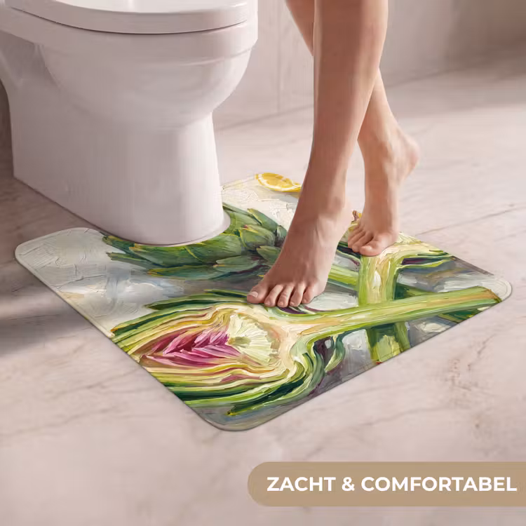 WC Mat - Artisjok - Citroen - Eten - Artisjok - Citroen - Eten WCmat U-uitsnede middel
