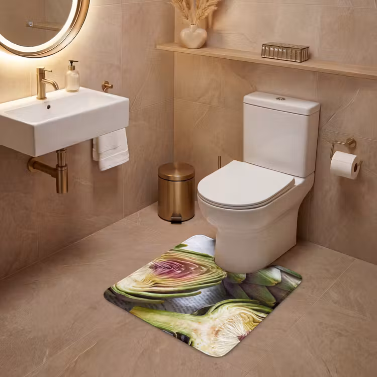 WC Mat - Artisjok - Doorgesneden - Eten - Artisjok - Doorgesneden - Eten WCmat U-uitsnede middel