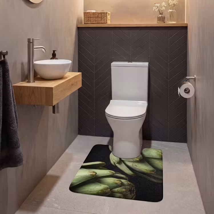 WC Mat - Artisjok - Groen - Eten - Artisjok - Groen - Eten WCmat U-uitsnede middel