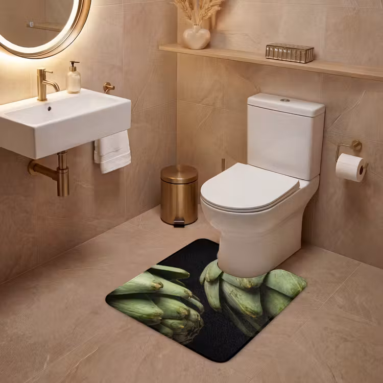 WC Mat - Artisjok - Groen - Eten - Artisjok - Groen - Eten WCmat U-uitsnede middel