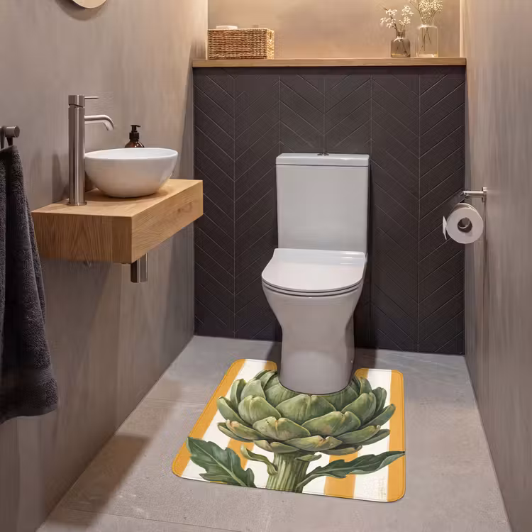 WC Mat - Artisjok - Modern - Groente - Artisjok - Modern - Groente WCmat U-uitsnede middel