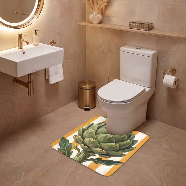 WC Mat - Artisjok - Modern - Groente - Artisjok - Modern - Groente WCmat U-uitsnede middel