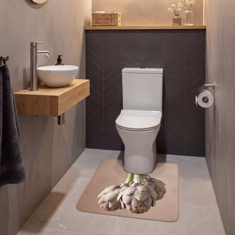 WC Mat - Artisjokken - Hangend - Groenten - Artisjokken - Hangend - Groenten WCmat U-uitsnede middel