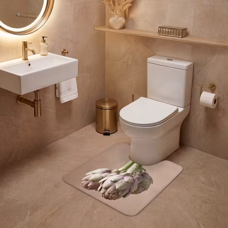 WC Mat - Artisjokken - Hangend - Groenten - Artisjokken - Hangend - Groenten WCmat U-uitsnede middel
