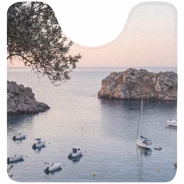 WC Mat - Baai - boten - zonsondergang - Baai - boten - zonsondergang WCmat U-uitsnede middel