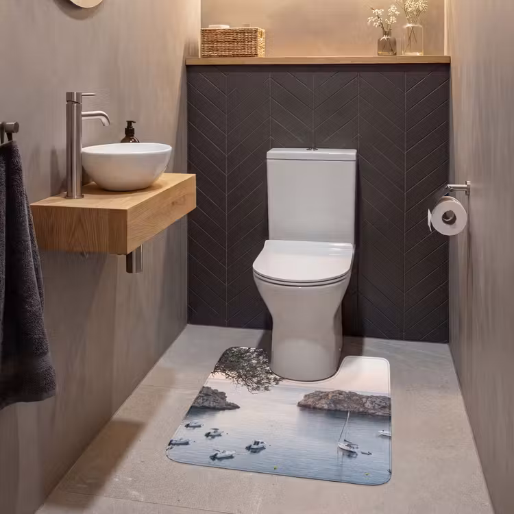 WC Mat - Baai - boten - zonsondergang - Baai - boten - zonsondergang WCmat U-uitsnede middel