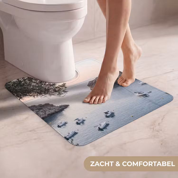 WC Mat - Baai - boten - zonsondergang - Baai - boten - zonsondergang WCmat U-uitsnede middel