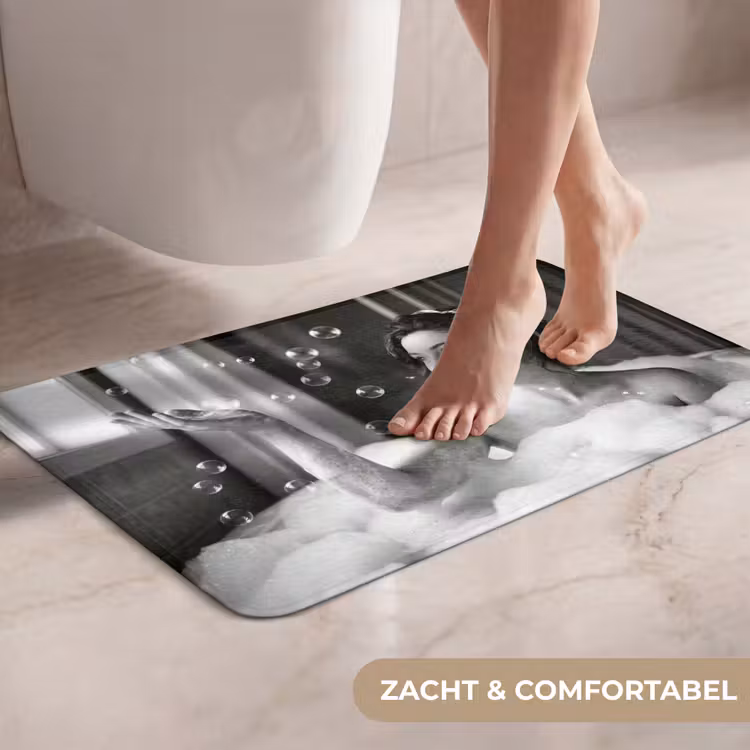 Bad - Bubbels - Zwart - Wit WCmat klein -USP_ZachtNL