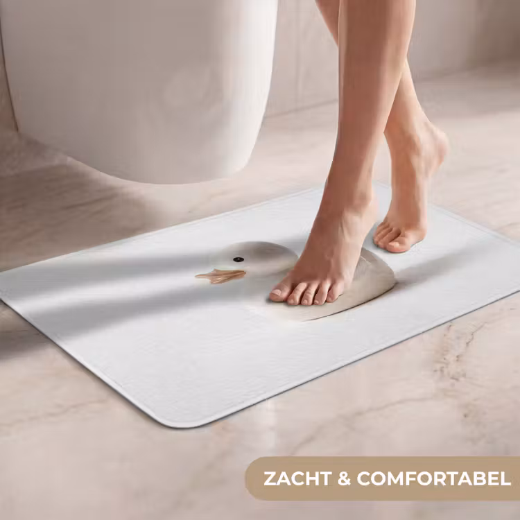 Badeend - Minimalistisch - Wit WCmat klein -USP_ZachtNL