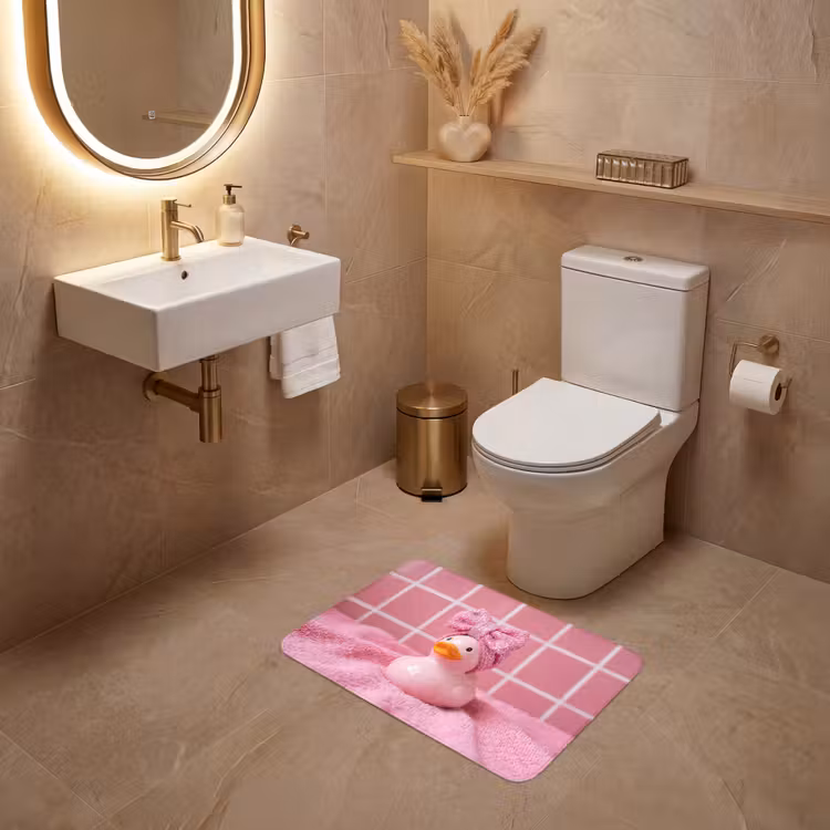 Badeend -Strik - Roze WCmat klein -sfeer3