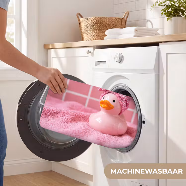 Badeend -Strik - Roze WCmat klein -USP_WasbaarNL