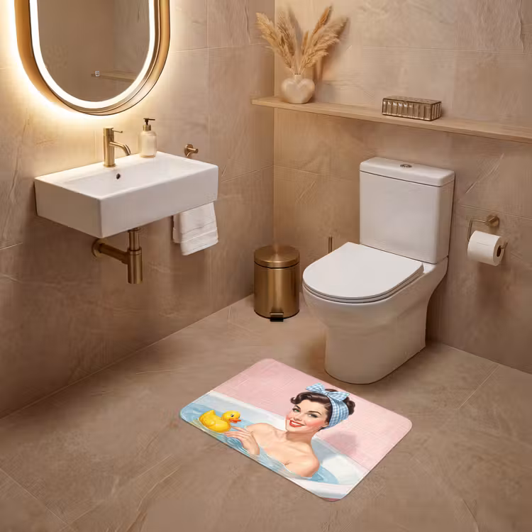 Badkamer - Eend - Blauw WCmat klein -sfeer3