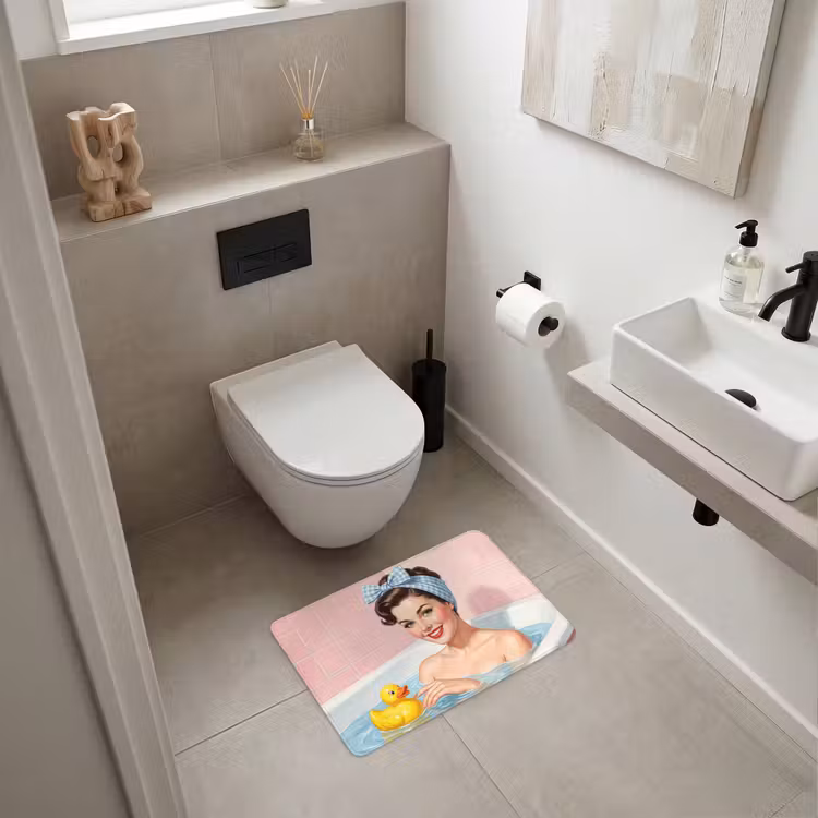 Badkamer - Eend - Blauw WCmat klein -sfeer1