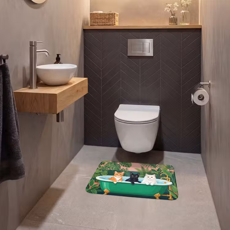 Badkamer - Kattenparade - Kleurrijk WCmat klein -sfeer2