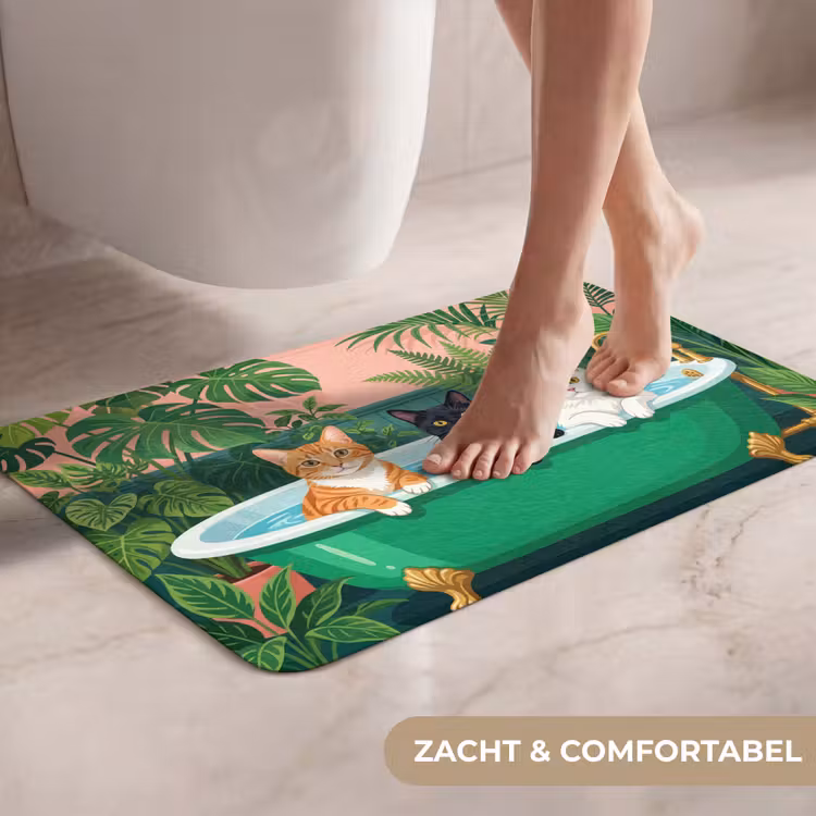 Badkamer - Kattenparade - Kleurrijk WCmat klein -USP_ZachtNL