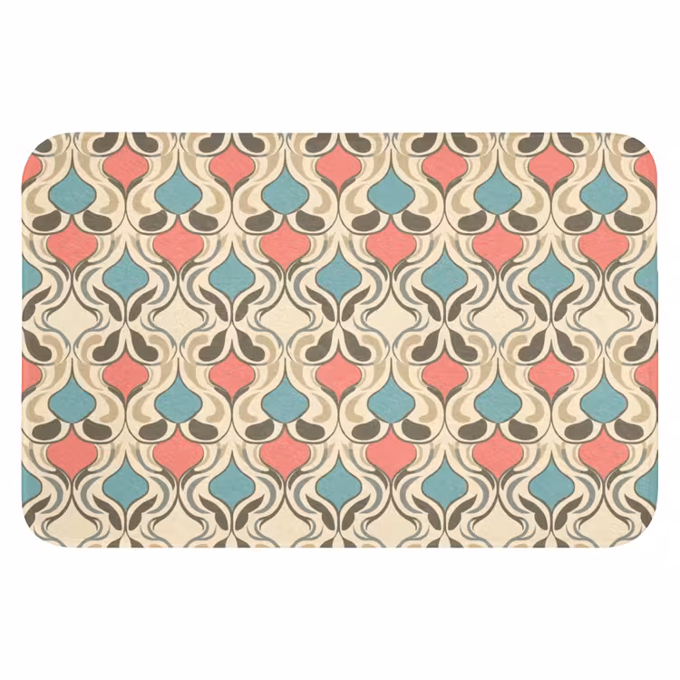 Barok - Retro - Kleurrijk WCmat klein 1009 -3d