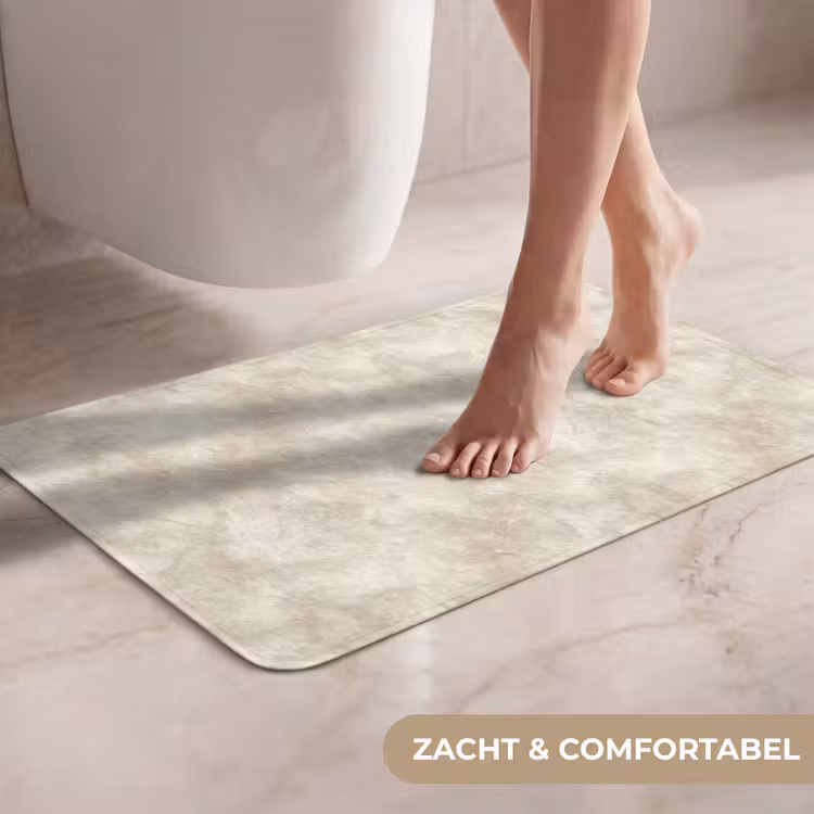 Beige - Reliëfstructuur - Natuursteen WCmat klein 1009 -USP_ZachtNL
