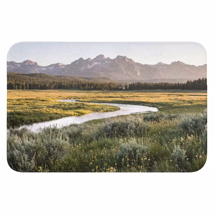 Berglandschap - Rivier - Bos WCmat klein -3d