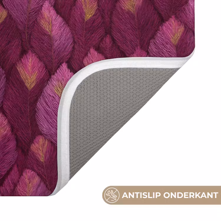 Bladeren - Patroon - Burgundy WCmat klein 1009 -USP_AntislipNL