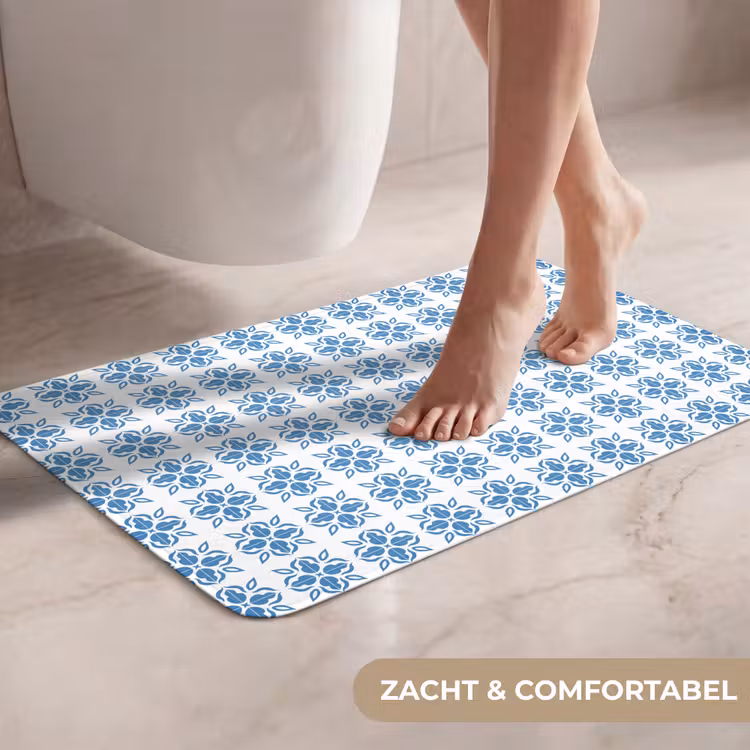 Blauw - Wit - Tegel - Patroon WCmat klein 1009 -USP_ZachtNL