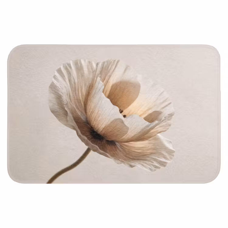 Bloem - Beige - Crème WCmat klein -3d
