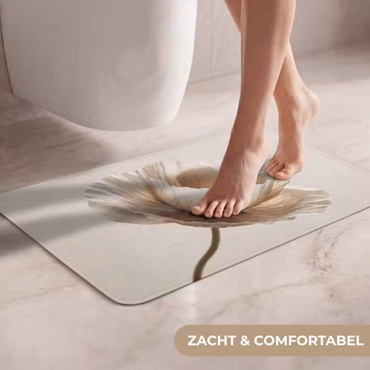 Bloem - Beige - Crème WCmat klein -USP_ZachtNL