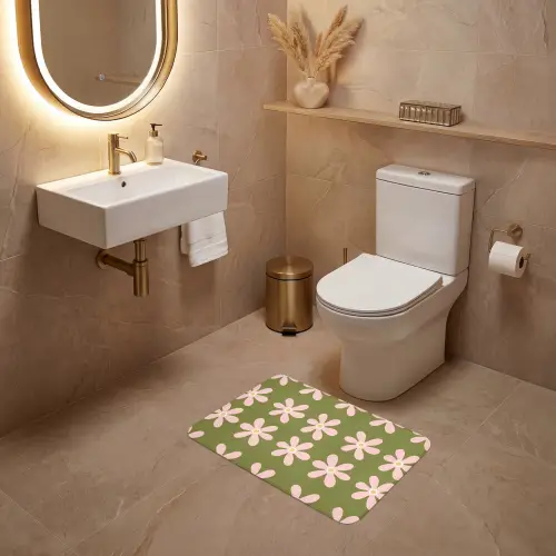 Bloem - Modern - Groen WCmat klein 1009 -sfeer3