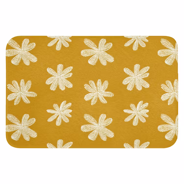 Bloem - Speels - Okergeel WCmat klein 1009 -3d