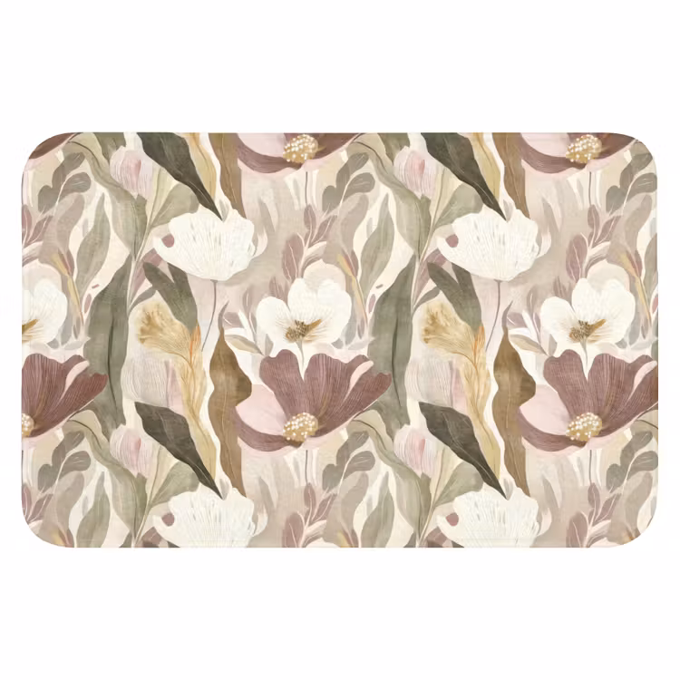 Bloemen - Aquarel - Kleurrijk WCmat klein 1009 -3d
