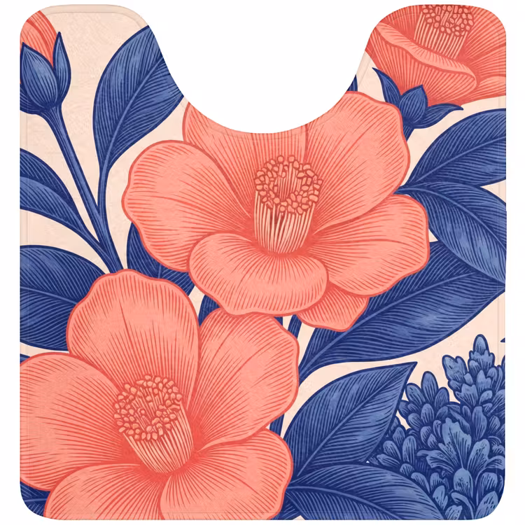 WC Mat - Bloemen - Bladeren - Botanisch - Bloemen - Bladeren - Botanisch WCmat U-uitsnede middel