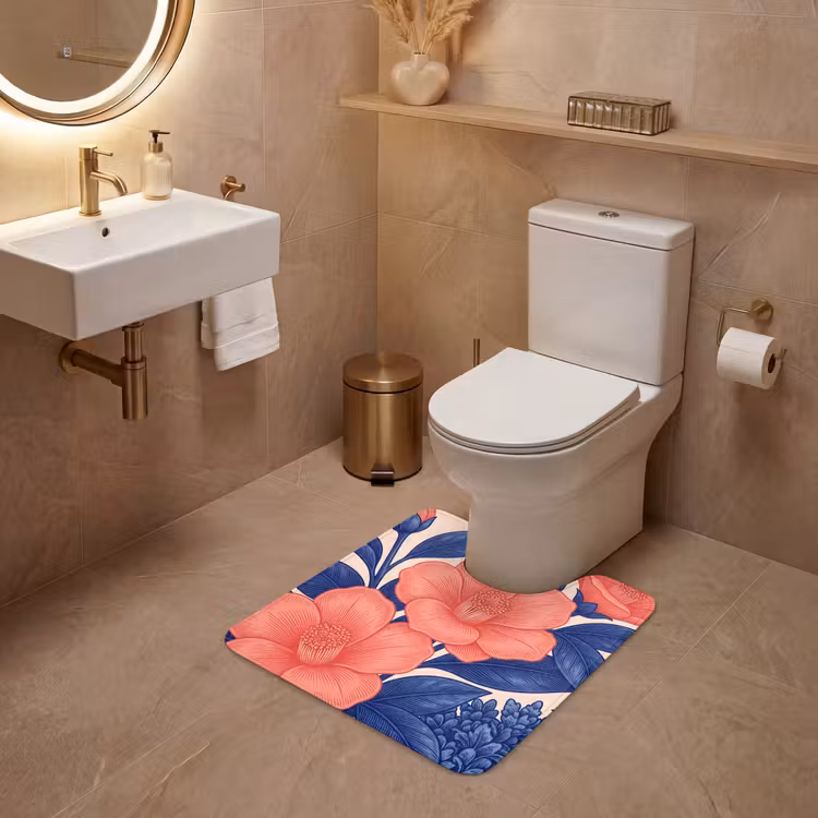 WC Mat - Bloemen - Bladeren - Botanisch - Bloemen - Bladeren - Botanisch WCmat U-uitsnede middel