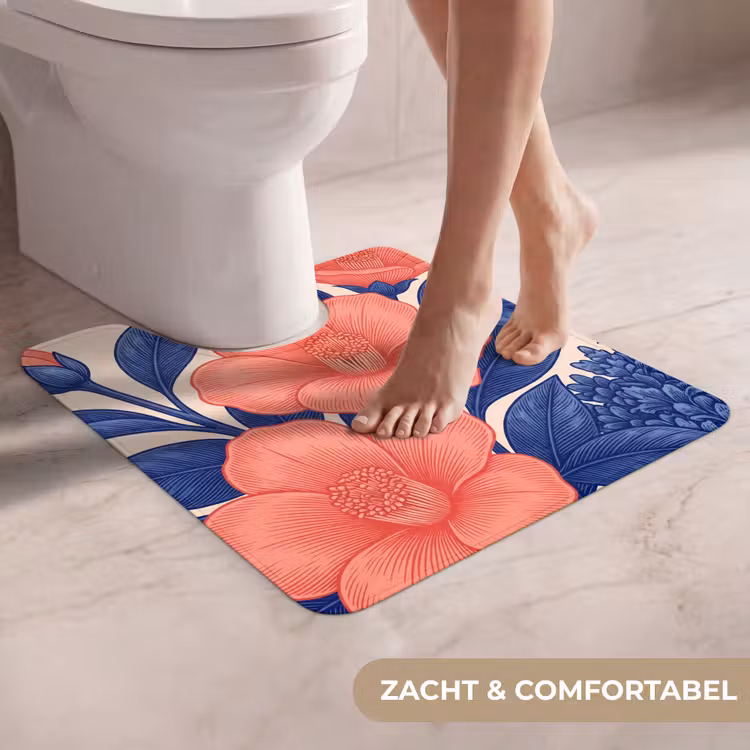 WC Mat - Bloemen - Bladeren - Botanisch - Bloemen - Bladeren - Botanisch WCmat U-uitsnede middel