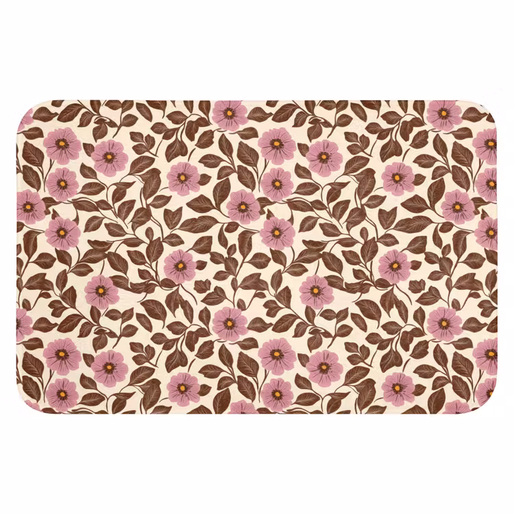 Bloemen - Bladeren - Kleurrijk WCmat klein 1009 -3d