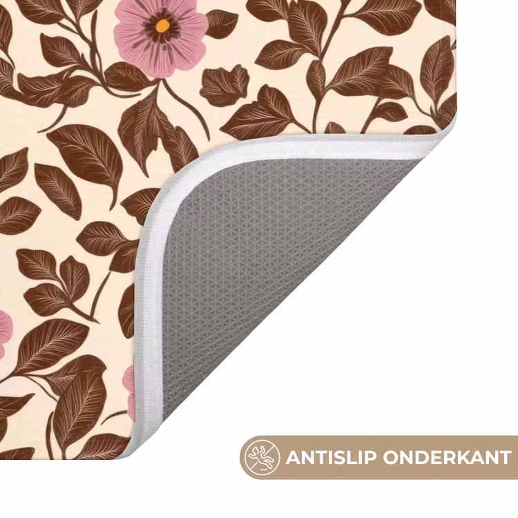 Bloemen - Bladeren - Kleurrijk WCmat klein 1009 -USP_AntislipNL