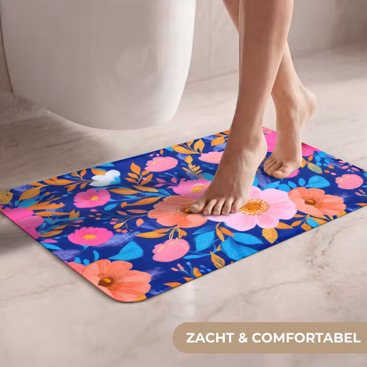 Bloemen - Blauw - Roze WCmat klein -USP_ZachtNL