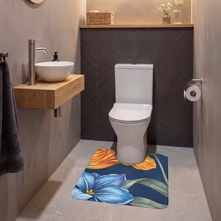 WC Mat - Bloemen - Botanisch - Patroon - Bloemen - Botanisch - Patroon WCmat U-uitsnede middel