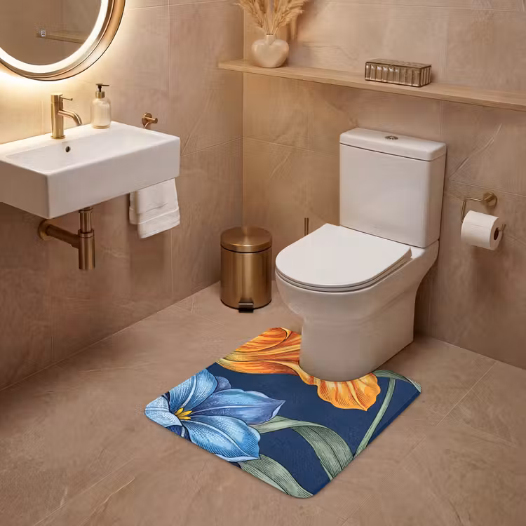 WC Mat - Bloemen - Botanisch - Patroon - Bloemen - Botanisch - Patroon WCmat U-uitsnede middel