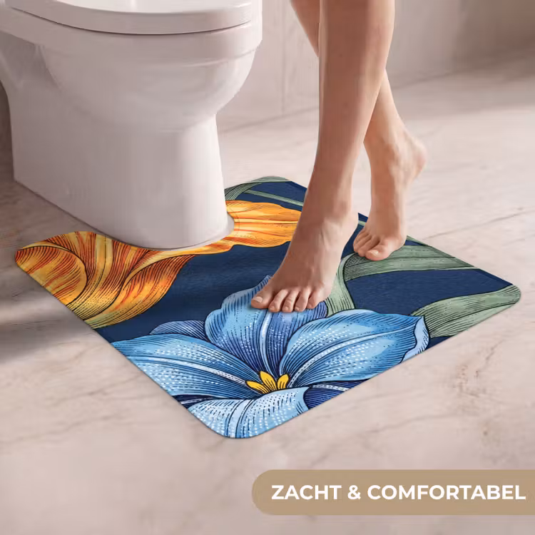 WC Mat - Bloemen - Botanisch - Patroon - Bloemen - Botanisch - Patroon WCmat U-uitsnede middel
