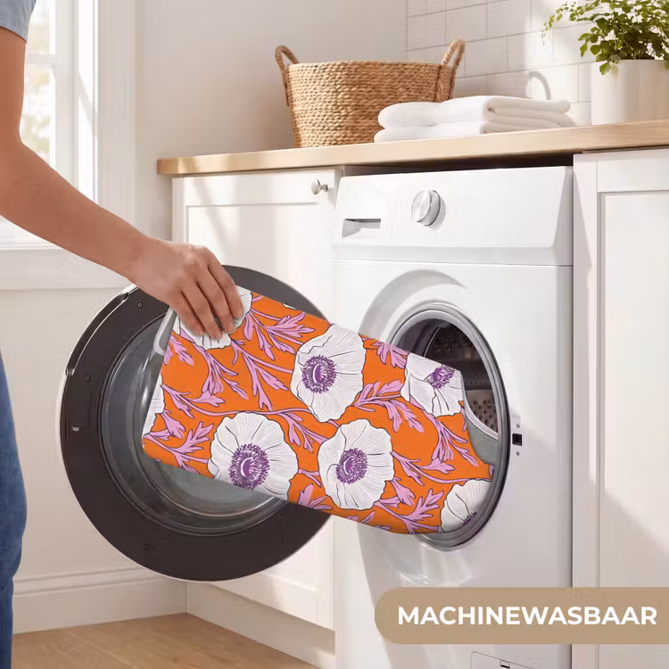 Bloemen - Grafisch - Oranje WCmat U-uitsnede middel 1014 -USP_WasbaarNL