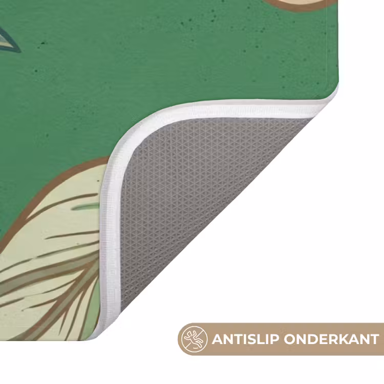 WC Mat - Bloemen - Groen - Illustratie - Bloemen - Groen - Illustratie WCmat U-uitsnede middel