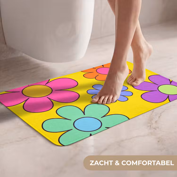 Bloemen - Illustratie - Kleurrijk WCmat klein -USP_ZachtNL