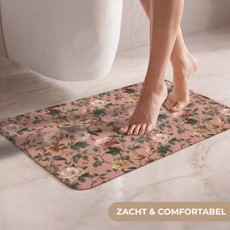 Bloemen - Klassiek - Roze WCmat klein 1009 -USP_ZachtNL