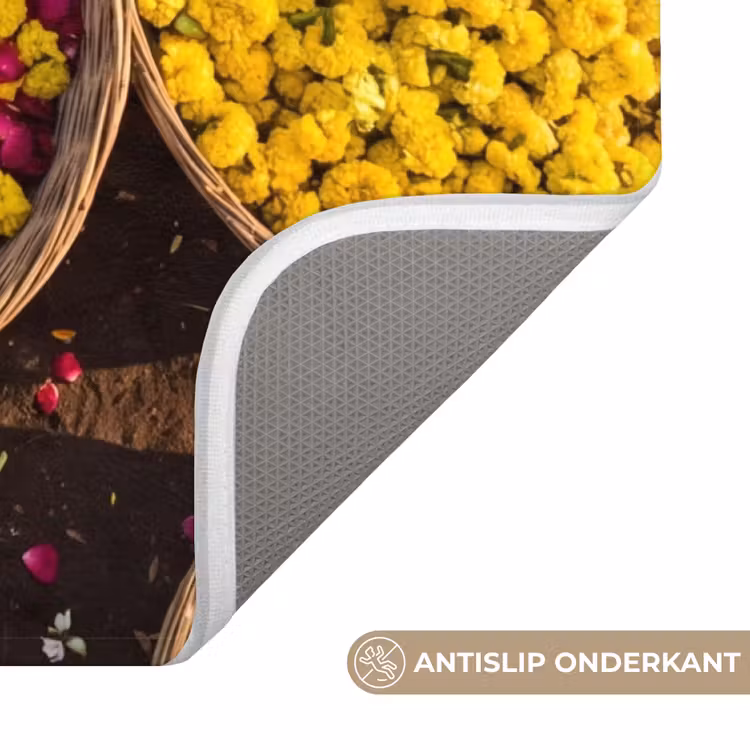 WC Mat - Bloemen - Markt - Kleurrijk - Bloemen - Markt - Kleurrijk WCmat U-uitsnede middel