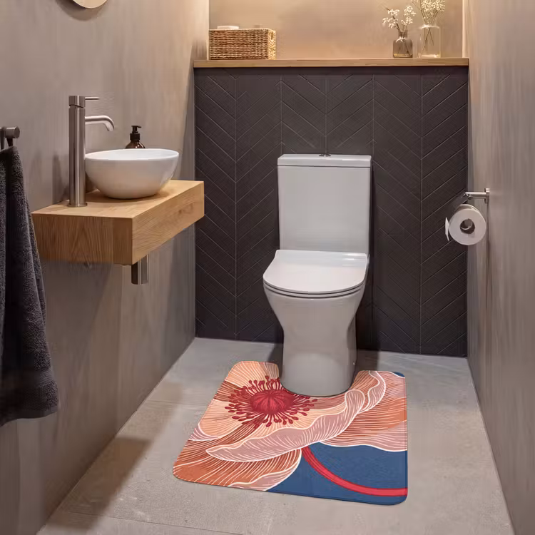 WC Mat - Bloemen - Modern - Abstract - Bloemen - Modern - Abstract WCmat U-uitsnede middel