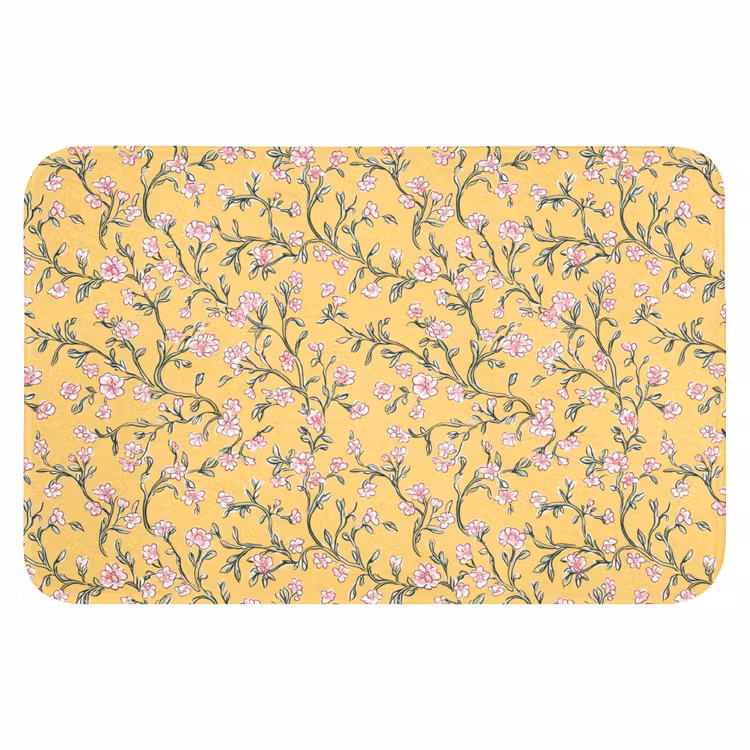 Bloemen - Motief - Geel WCmat klein 1009 -3d