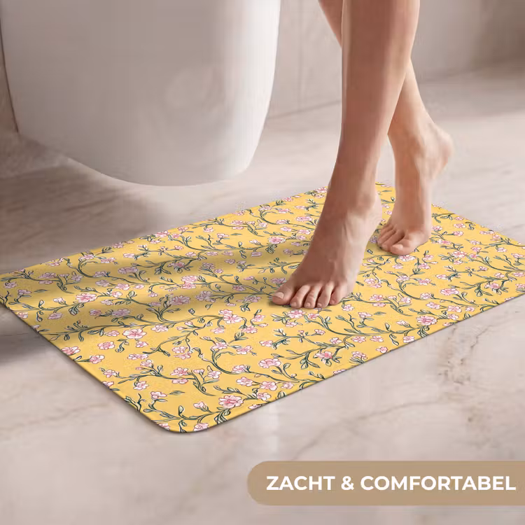 Bloemen - Motief - Geel WCmat klein 1009 -USP_ZachtNL