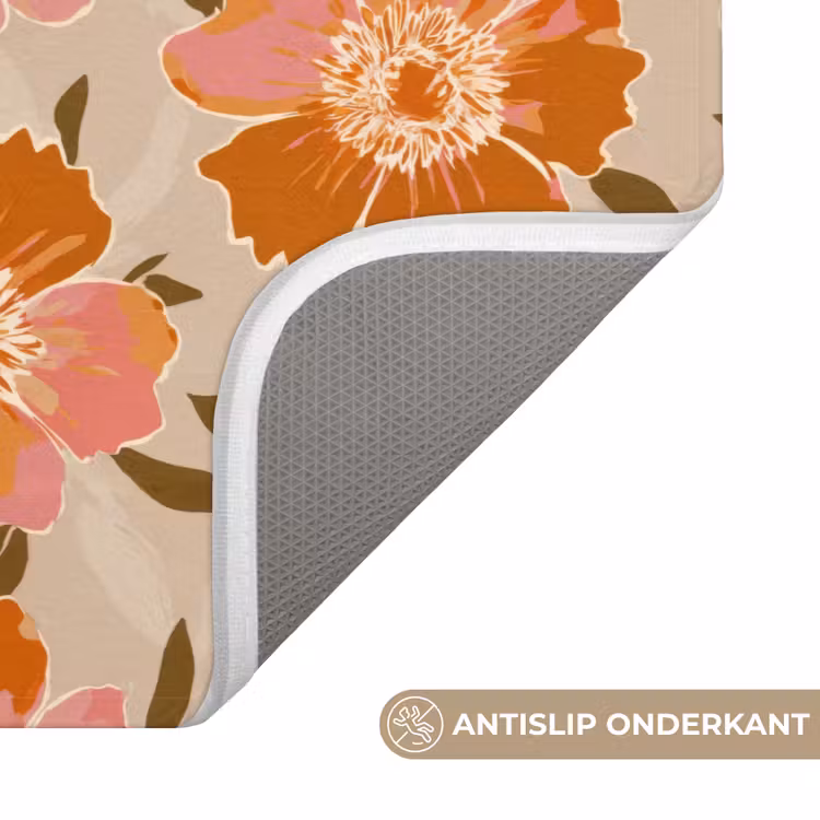 Bloemen - Motief - Retro WCmat klein 1009 -USP_AntislipNL